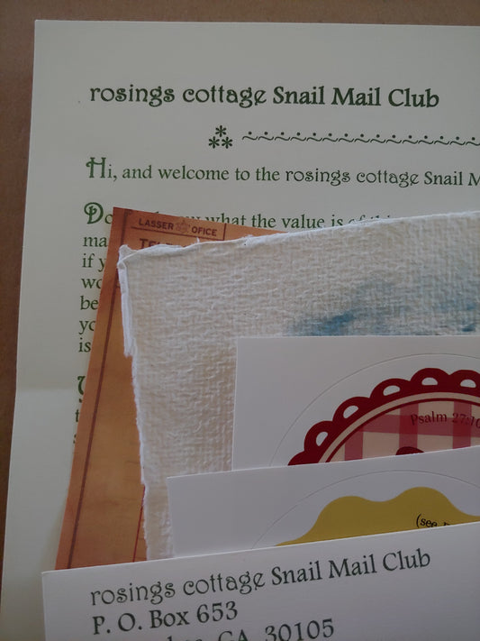 rosings cottage Snail Mail Club Monthly Subscription