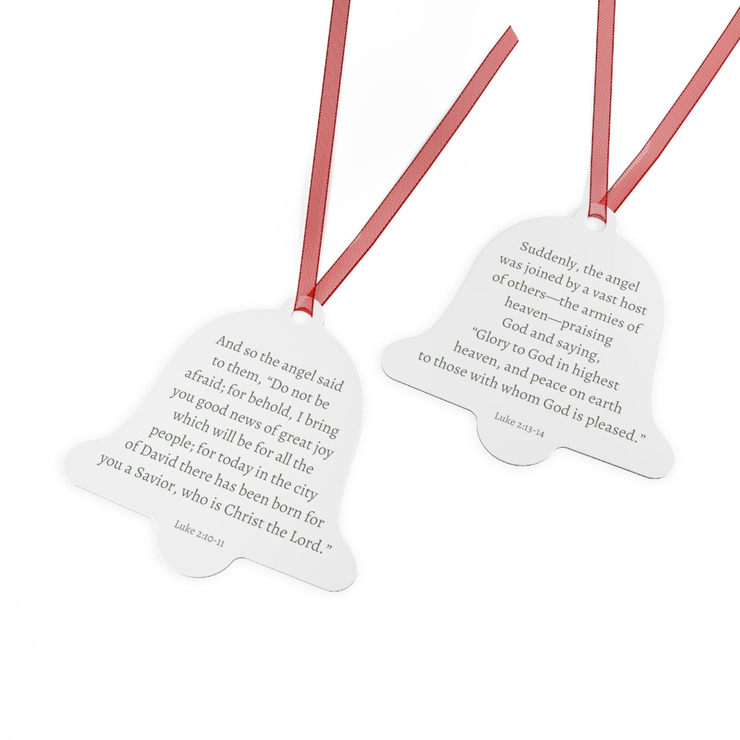 Angels Rejoice (words in dark green) - Christmas Ornament US