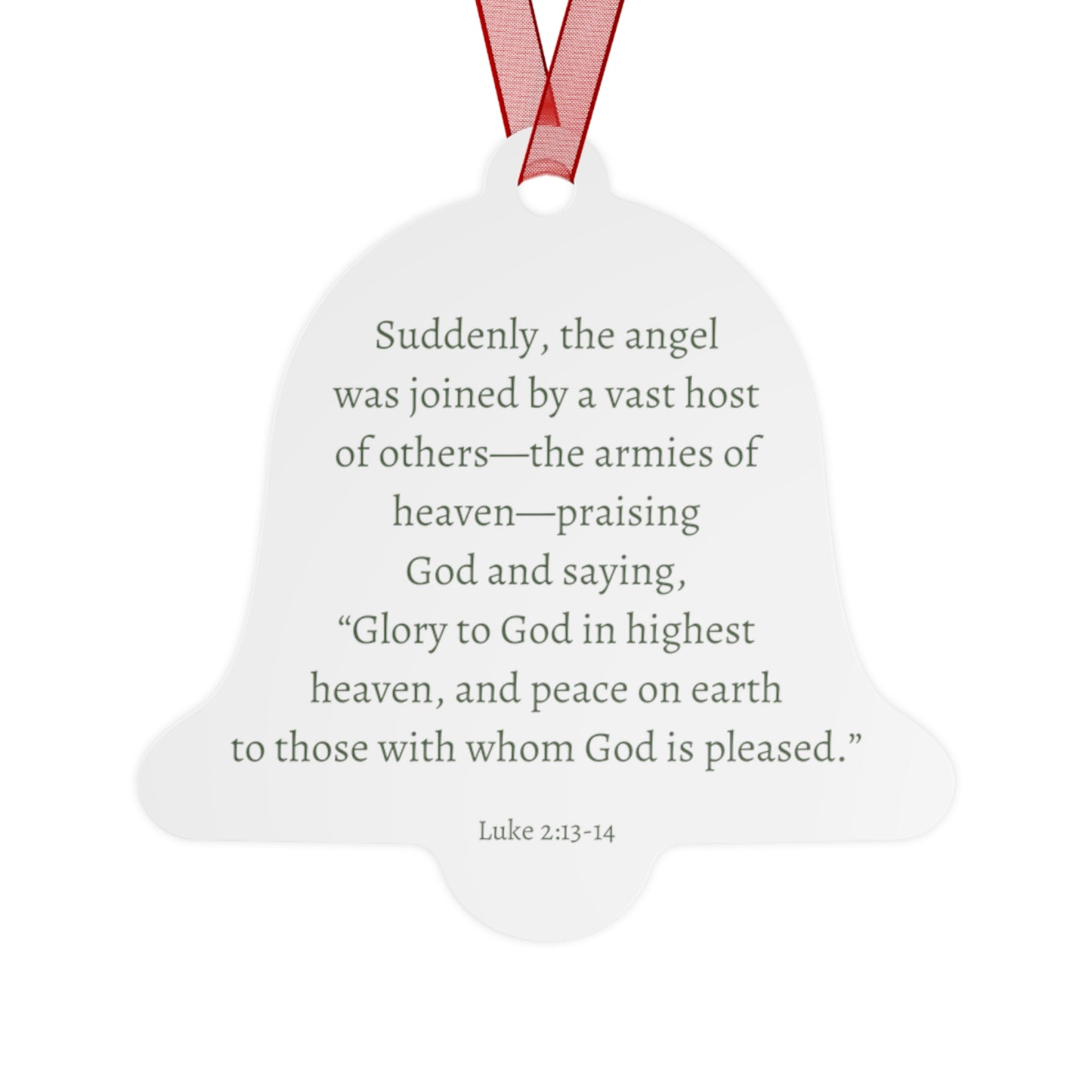 Angels Rejoice (words in dark green) - Christmas Ornament US