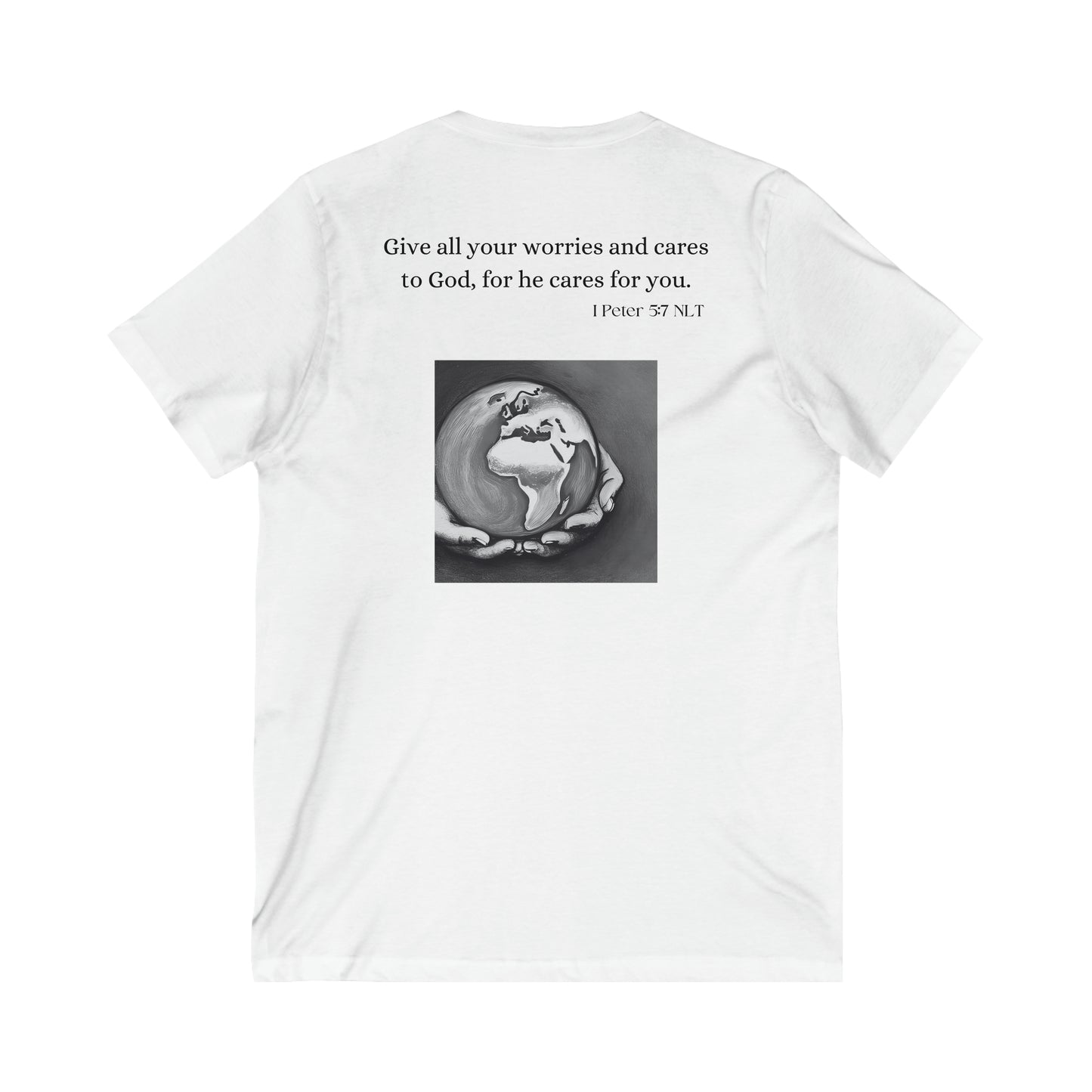 Give All Your Worries to God - Short Sleeve V-Neck Tee US