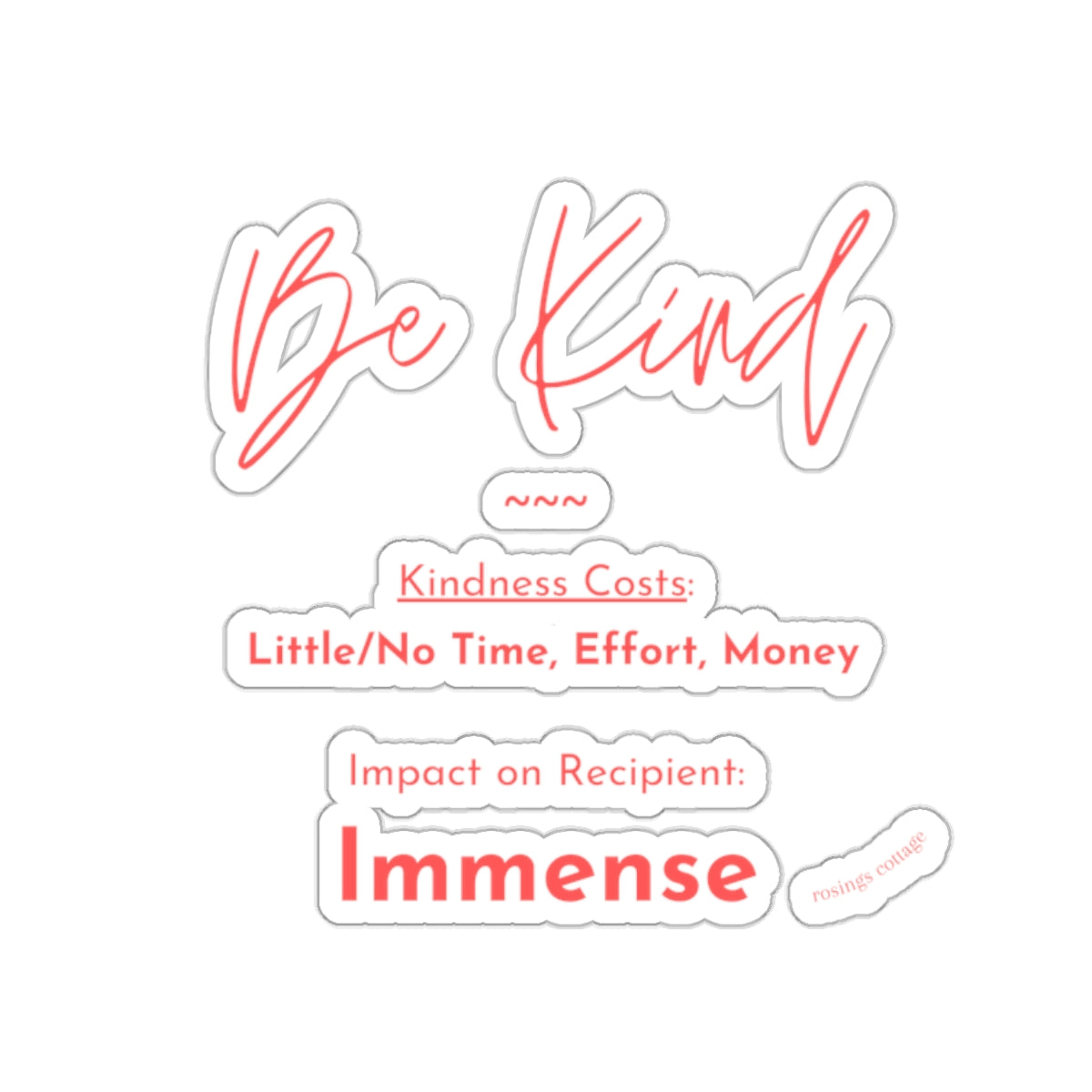 Be Kind - Kiss-Cut Stickers US