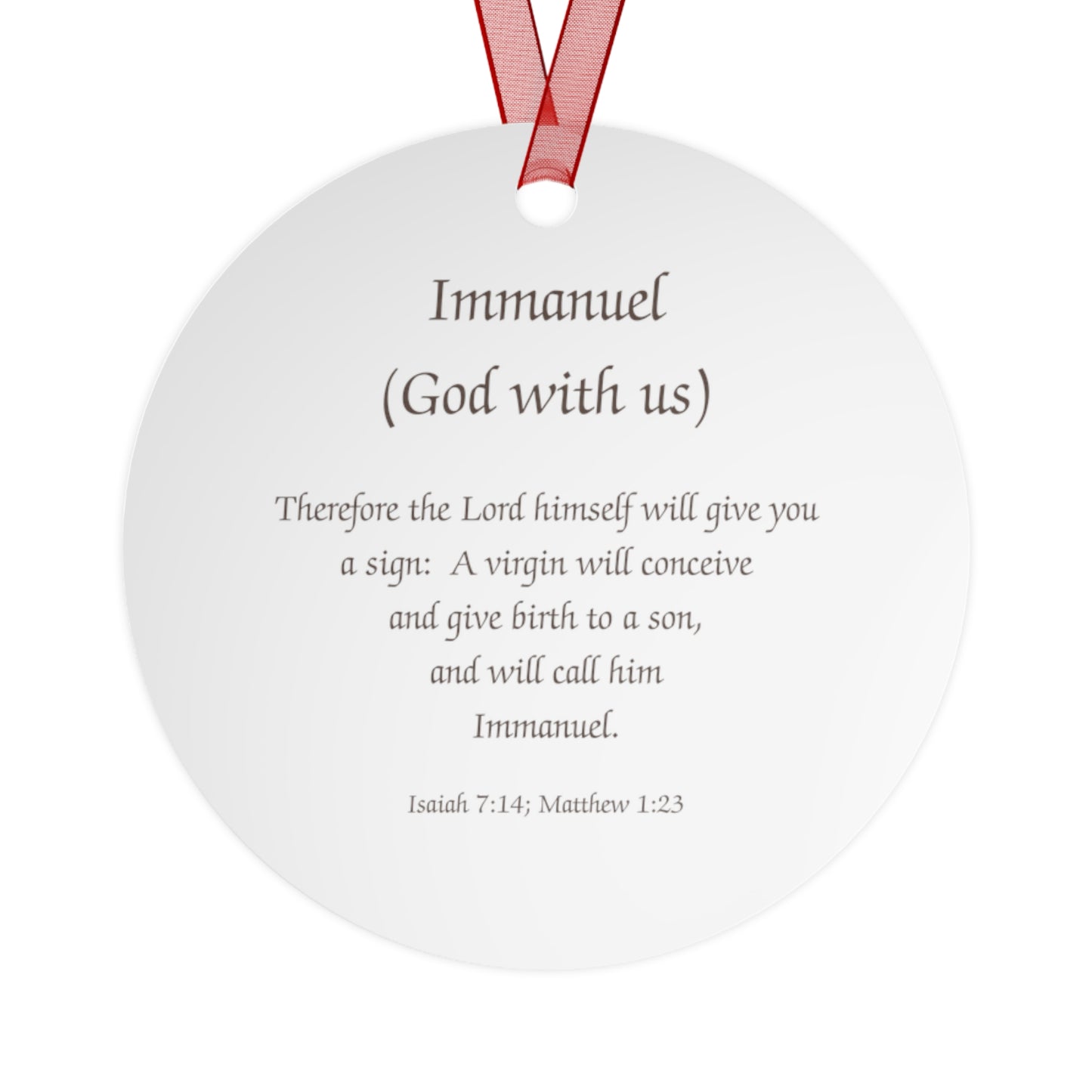 Immanuel (God With Us) - Christmas Ornament US