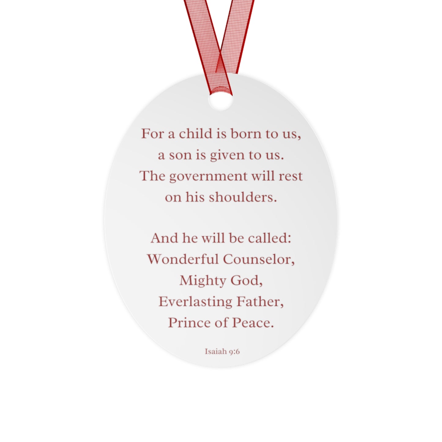 For A Son Is Born To Us - Christmas Ornament US