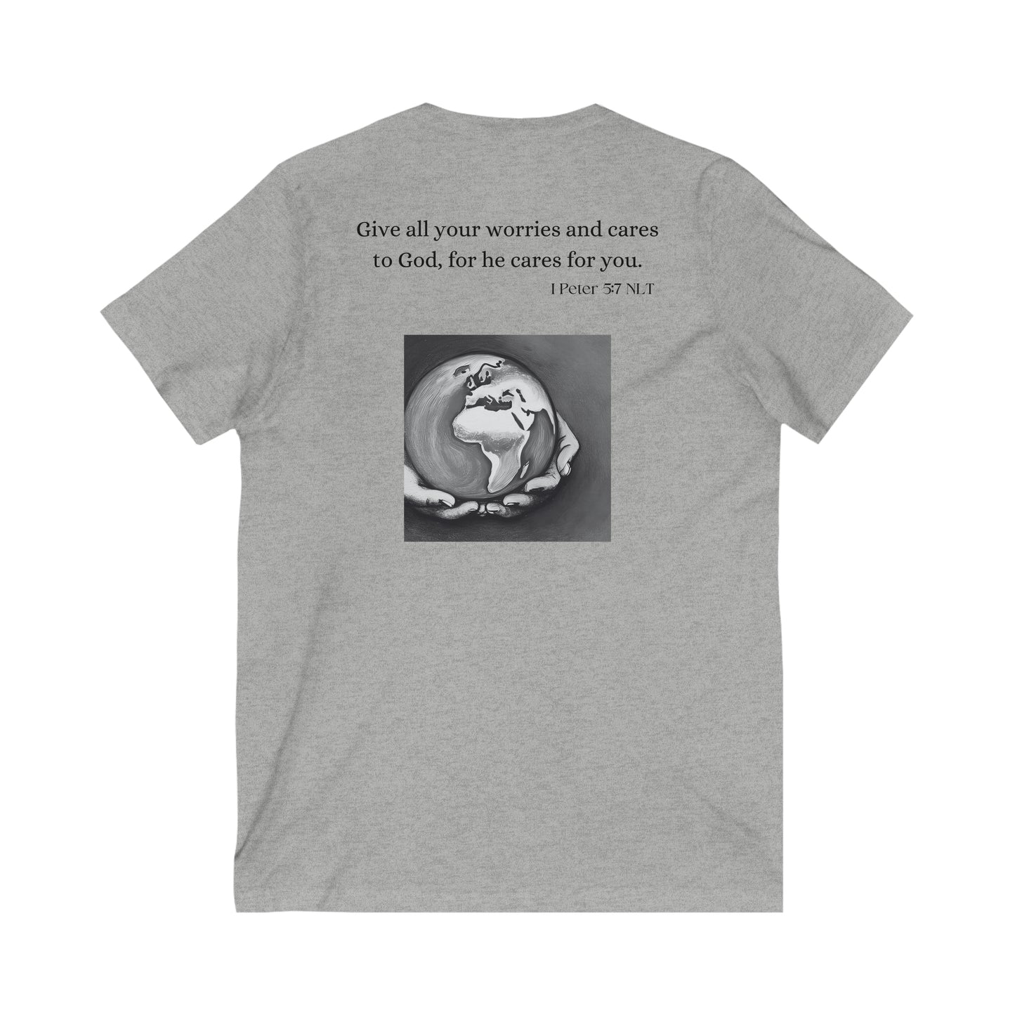 Give All Your Worries to God - Short Sleeve V-Neck Tee US