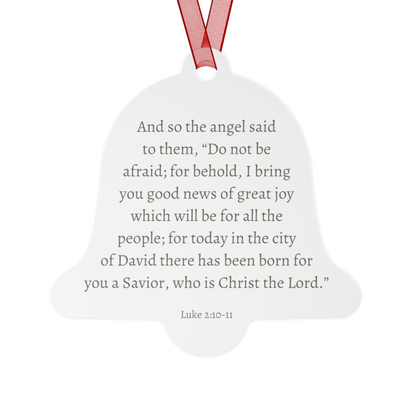 Angels Rejoice (words in dark green) - Christmas Ornament US