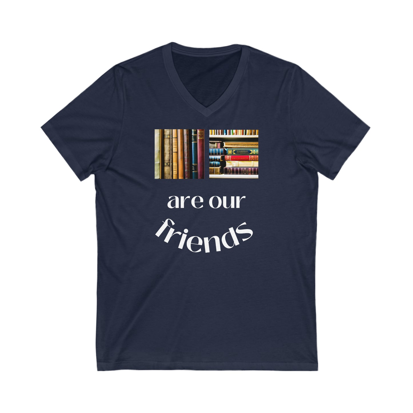 Books Are Our Friends #1 - Short Sleeve V-Neck Tee US