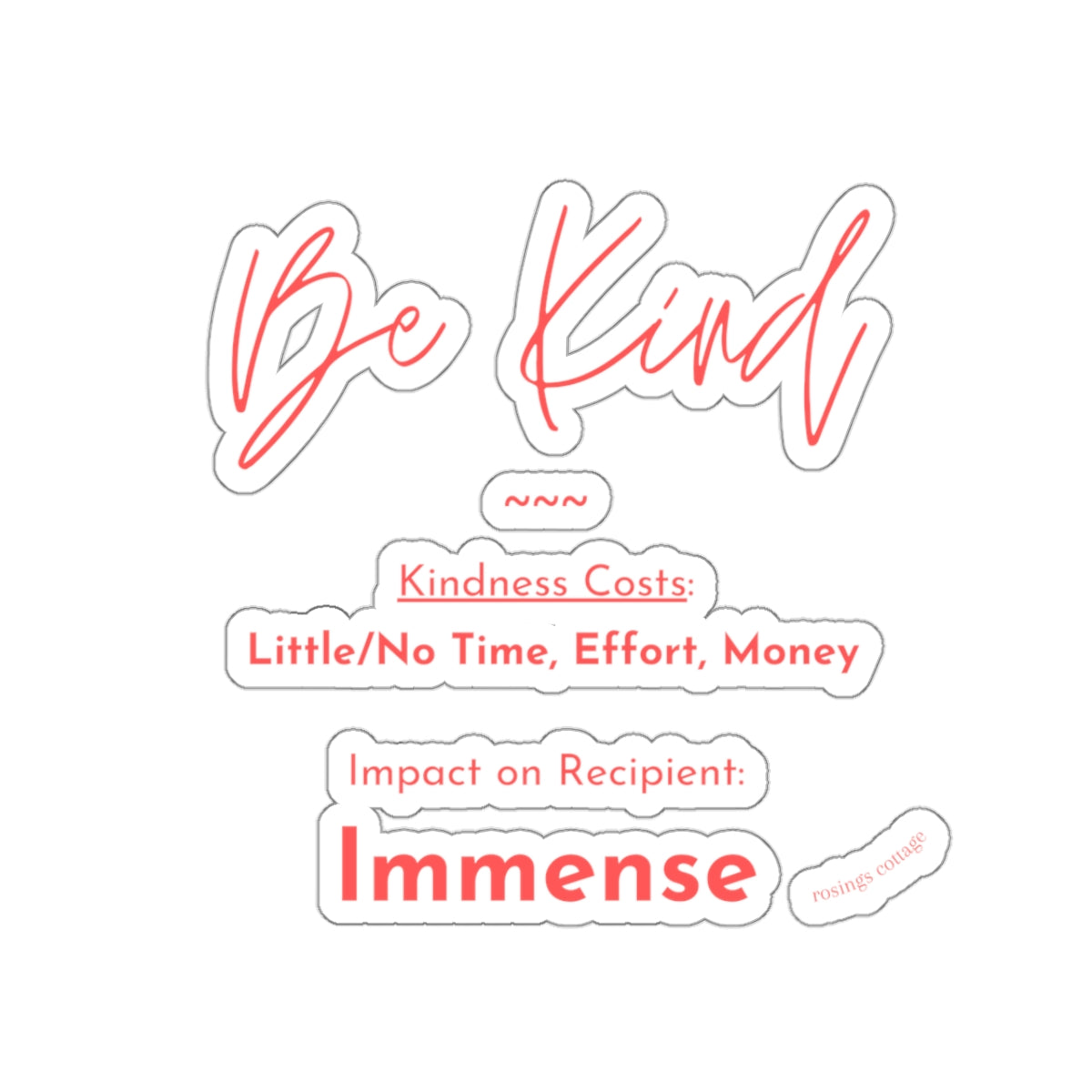 Be Kind - Kiss-Cut Stickers US