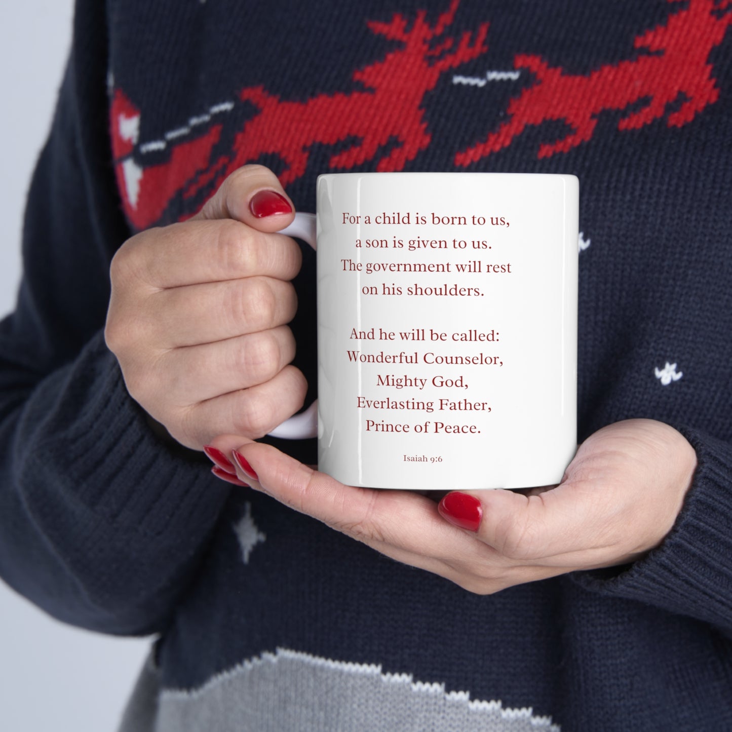 For A Son Is Born To Us - Christmas Ceramic Mug US
